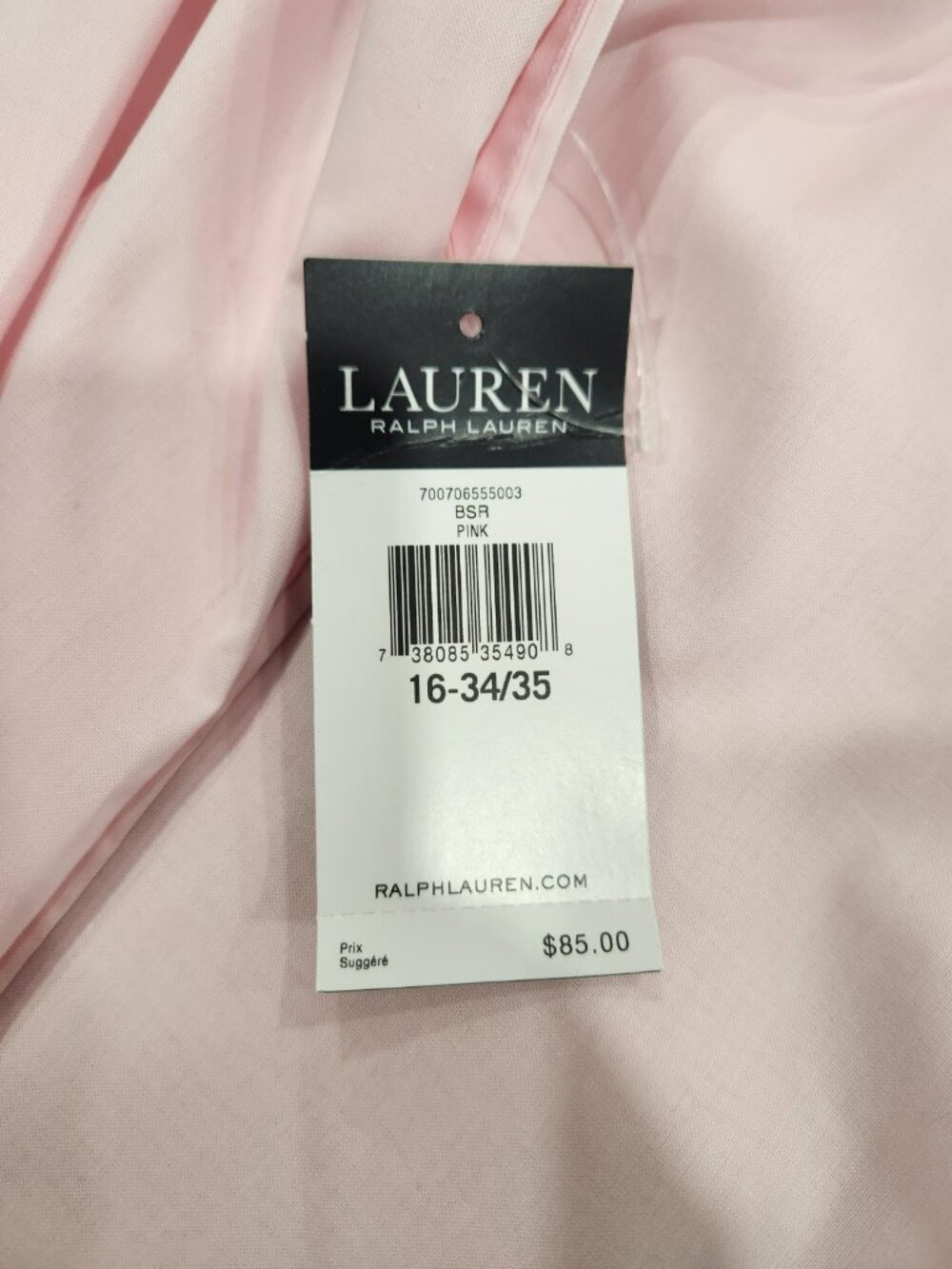 Lauren Ralph Lauren Dress Shirt Mens 16 34/35 White Pink Slim Fit NWT - Picture 5 of 13